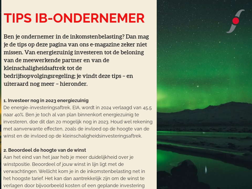 Pagina 2 | IB-ondernemer - Special eindejaarstips 2023