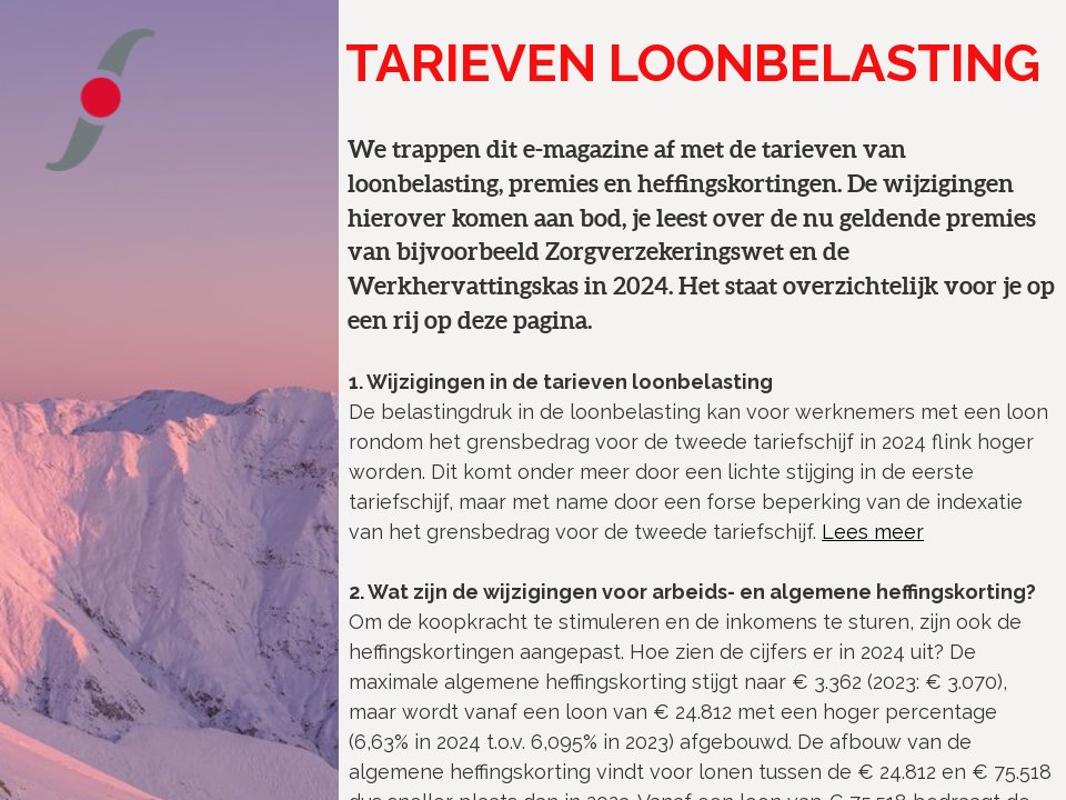 Pagina 2 | Tarieven loonbelasting - Special Lonen 2024